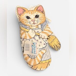 Vintage Collectible Orange Cat Oven Mitt- Enchanted Cottage- Cottagecore